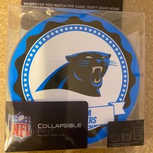 North Carolina Panthers Collapsible pocket Pint cup beer beverage Fan Tailgate
